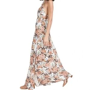 MAAJI CREMON AURORA TROPICAL FLORAL MAXI DRESS FRONT OPENING SIZE LARGE